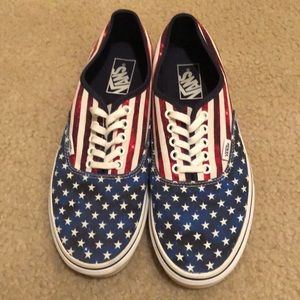 Size 9 Vans American Flag Galaxy shoes